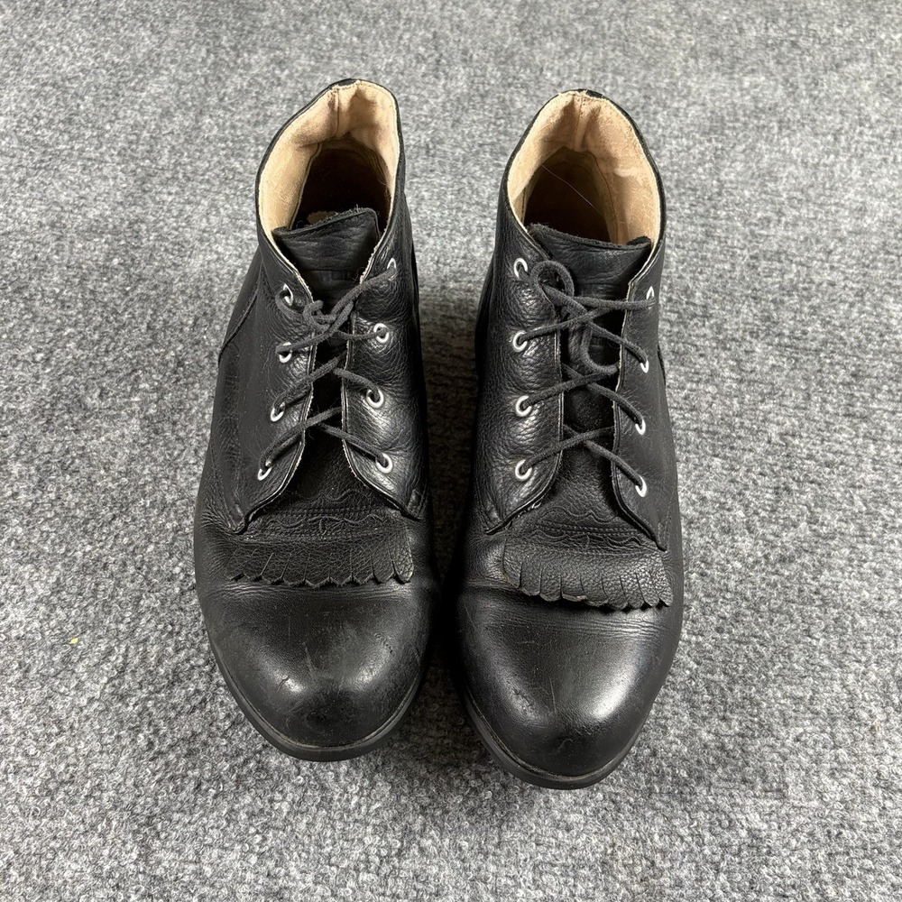 Ariat ATS Kiltie Roper Boots Womens 8.5 M Black Leather Lace Up Removable Kiltie